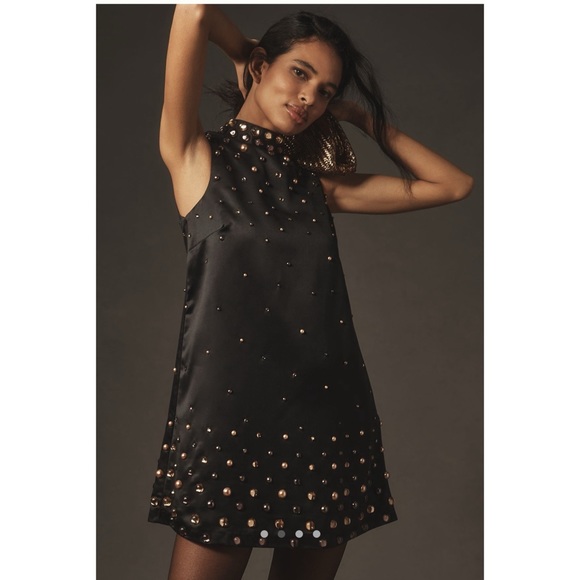 NWT Anthropologie Tanvi Kedia Sleeveless Shine Mini Dress - Picture 1 of 8